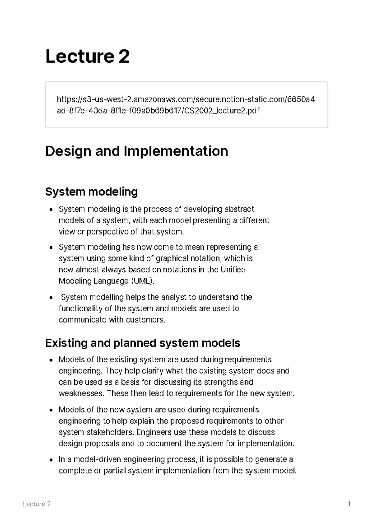 Lecture 2-Software Development and Management - Lecture 2 - Studocu