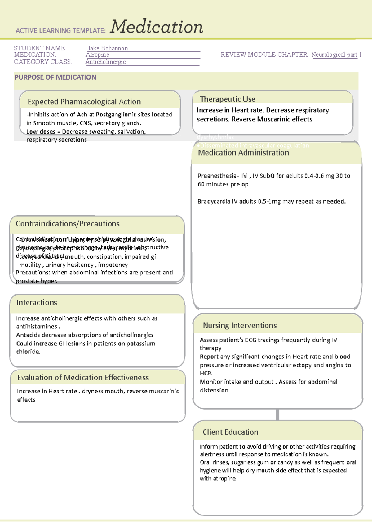 Template 3 ATI Pharmacology Practice Test A Expected
