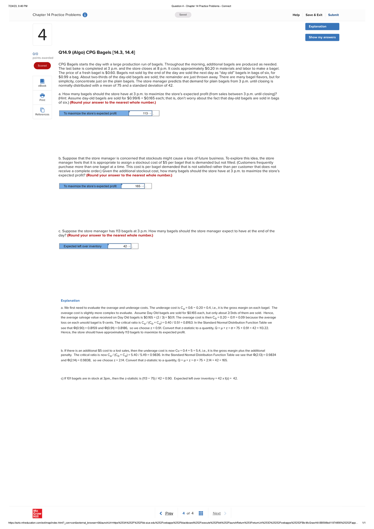 Question 4 - Chapter 14 Practice Problems - ####### 7/24/23, 9:46 PM ...