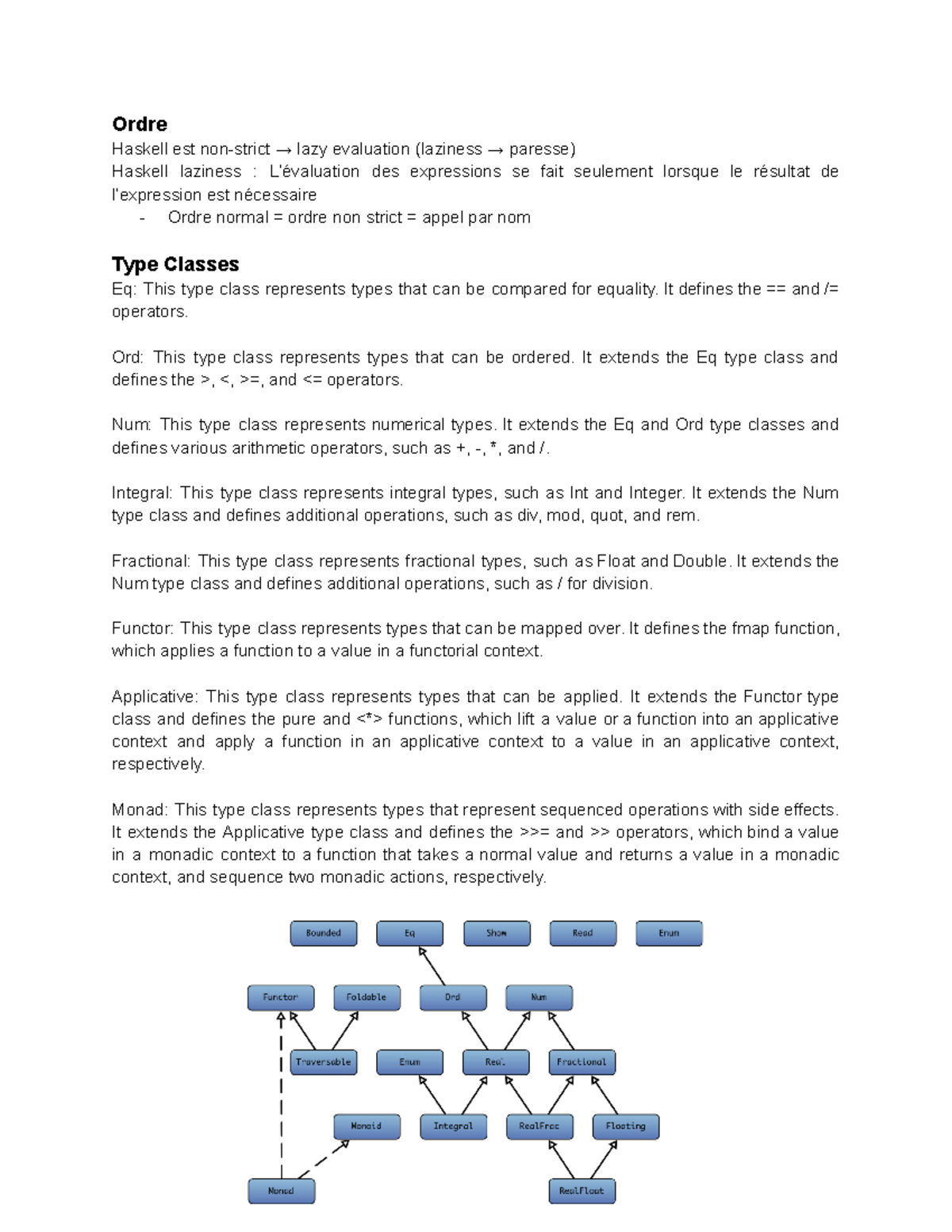 IFT359 Doc Exam Final - Ordre Haskell est non-strict → lazy evaluation ...