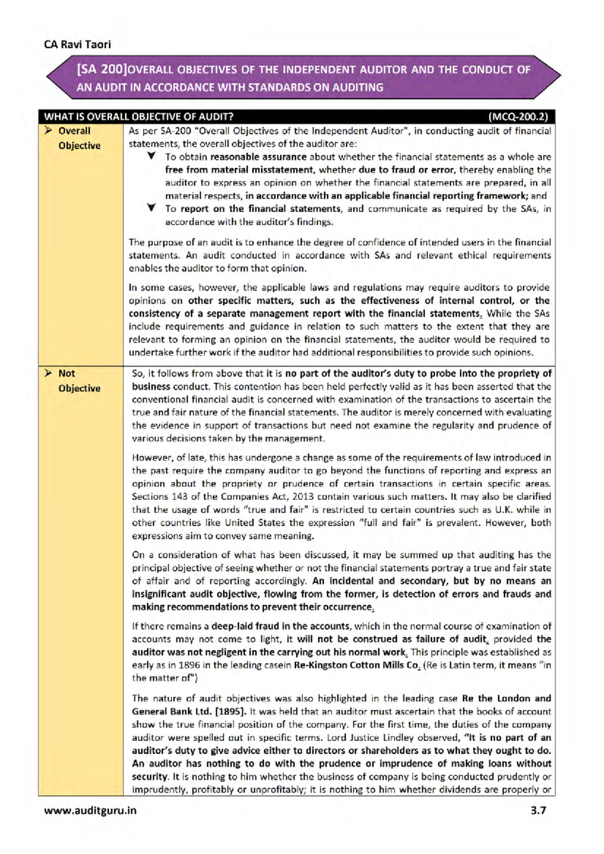 SA 200 sa 200 Auditing and Ethics Studocu