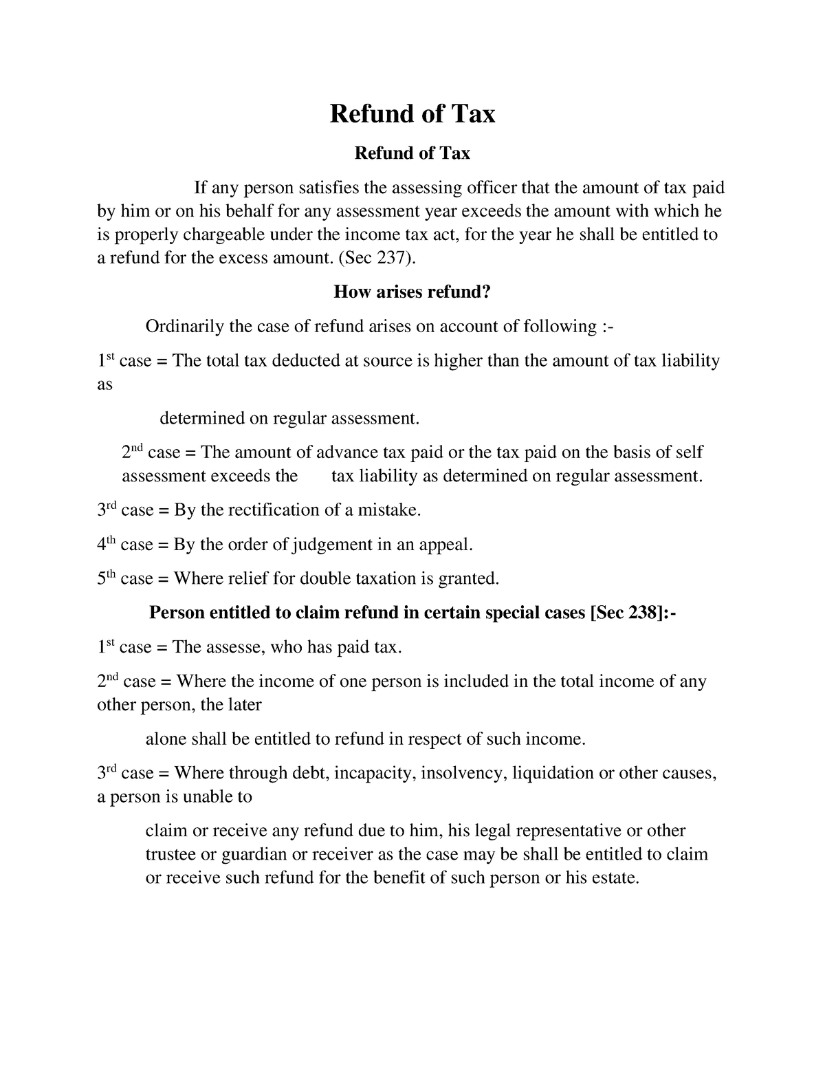 assignment of tax refund