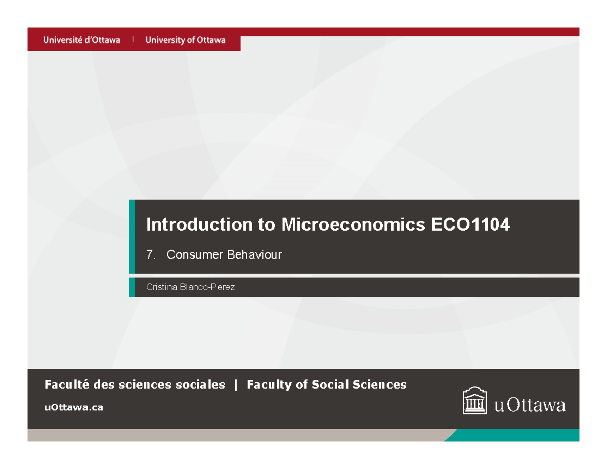 Chapter 7Slides - UOttawa.cauOttawa Introduction To Microeconomics ECO ...