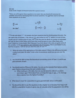 Exam 2 practice page 1 - Exam 2 study guide - BIO 203 - Studocu