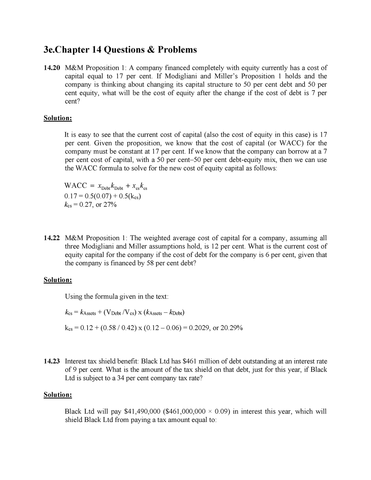 3e-chp14-questions-problems-3e-14-questions-problems-14-m-m-proposition-1-a-company-studocu