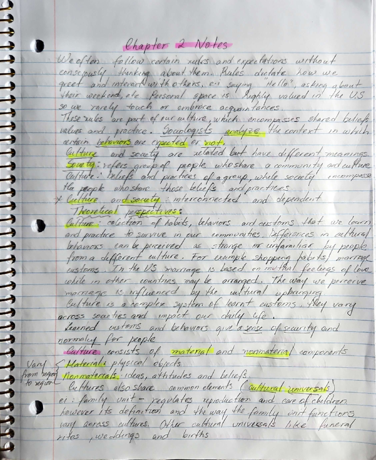 Chapter 2 notes - Chapter 2 Notes We often follow certain rules and ...