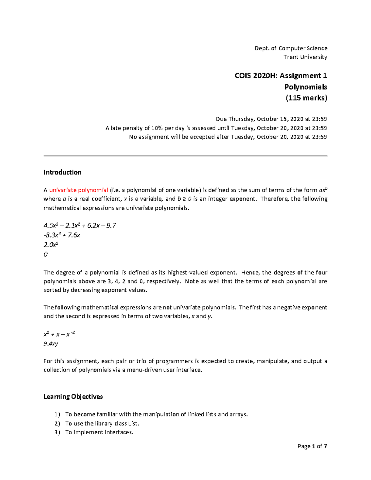 higher computing science assignment 2020