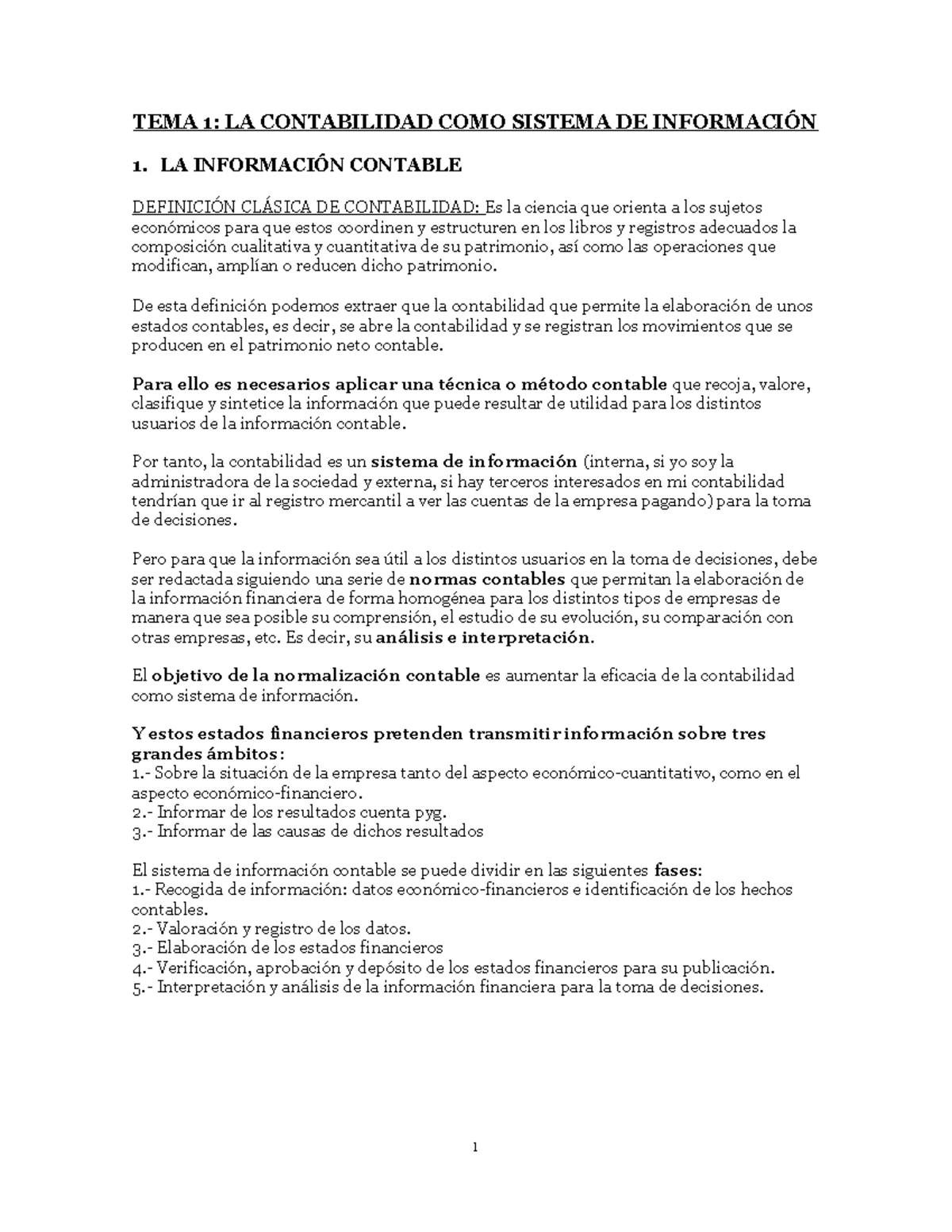 TEMA 1 - apuntes - TEMA 1: LA CONTABILIDAD COMO SISTEMA DE INFORMACIÓN ...