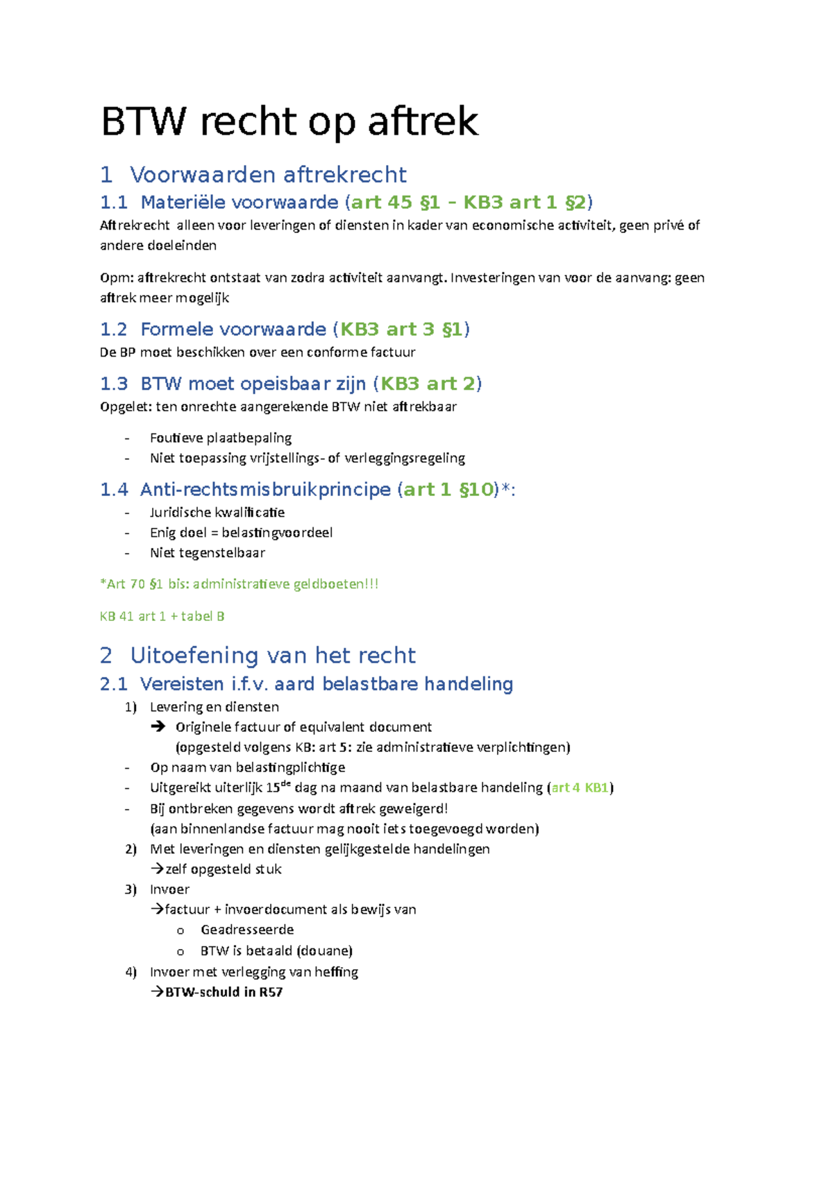 BTW Recht Op Aftrek - Investeringen Van Voor De Aanvang: Geen Aftrek ...