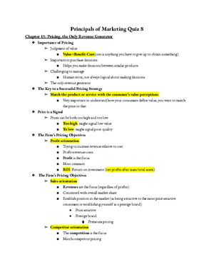 MKT Exam 1 Review Sheets - MKT 3010 Review Sheet: Chapter 1 TERMS You ...