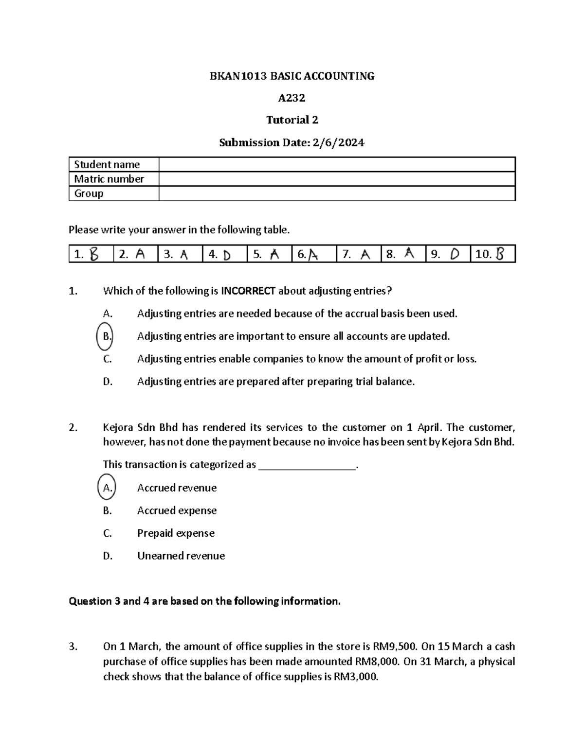 Tutorial 2 292083 2024 07 03 02 48 39 Bkan1013 Basic Accounting A Tutorial 2 Submission Date Tutorial 2 292083 2024 07 03 02 48 39 Bkan1013 Basic Accounting A Tutorial 2 Submission Date