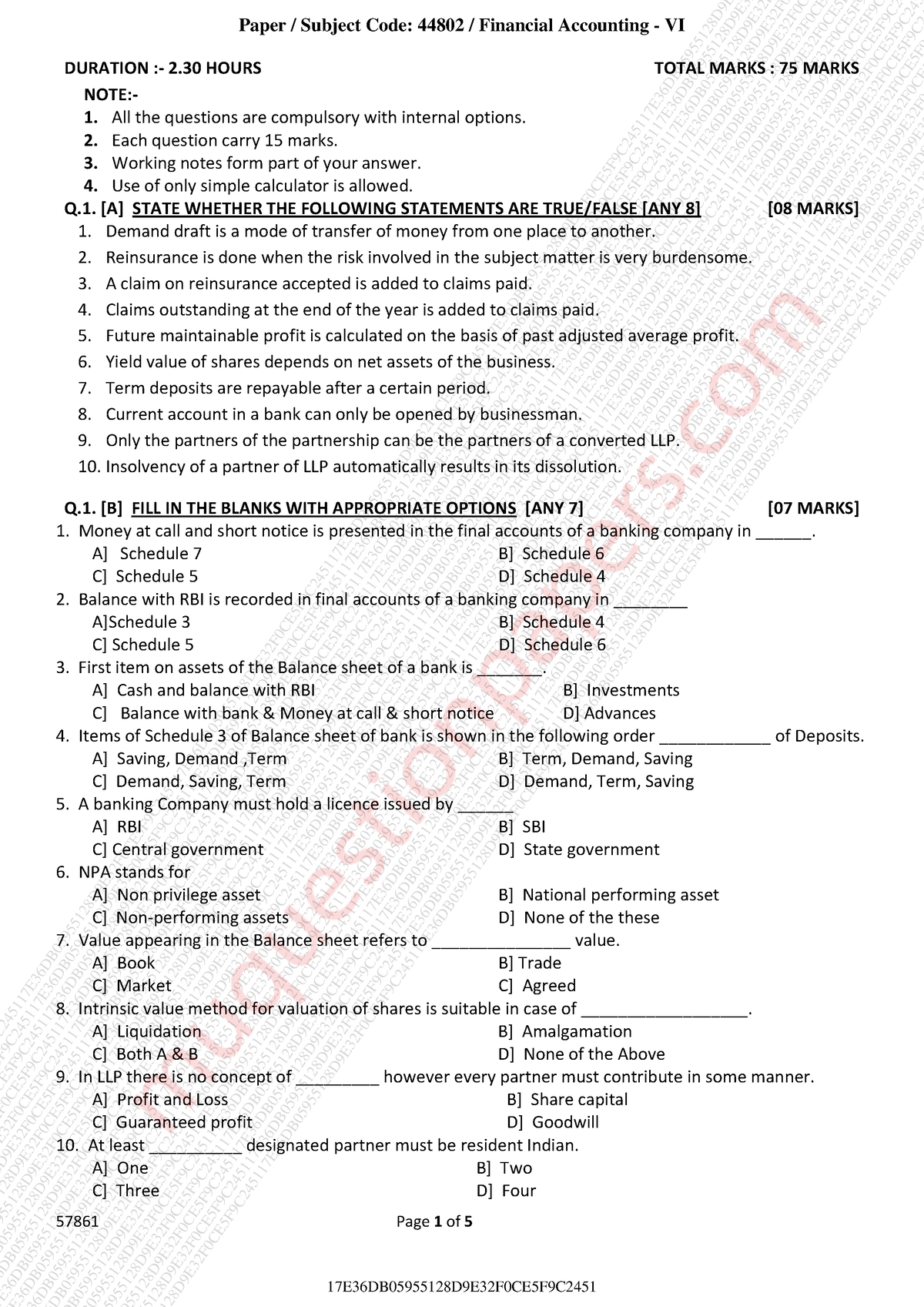 Tybaf SEM5 FA-VI APR19 - Question paper of past year - 57861 Page 1 of ...