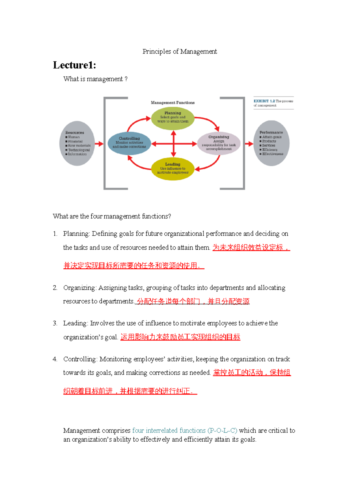 Principles Of Management（final Review） - Principles Of Management ...