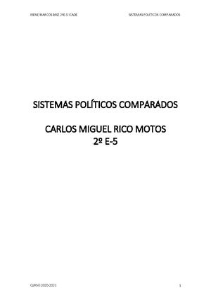 Ensayo Sistemas Politicos - ENSAYO – SISTEMAS POLITICOS COMPARADOS ¿A ...