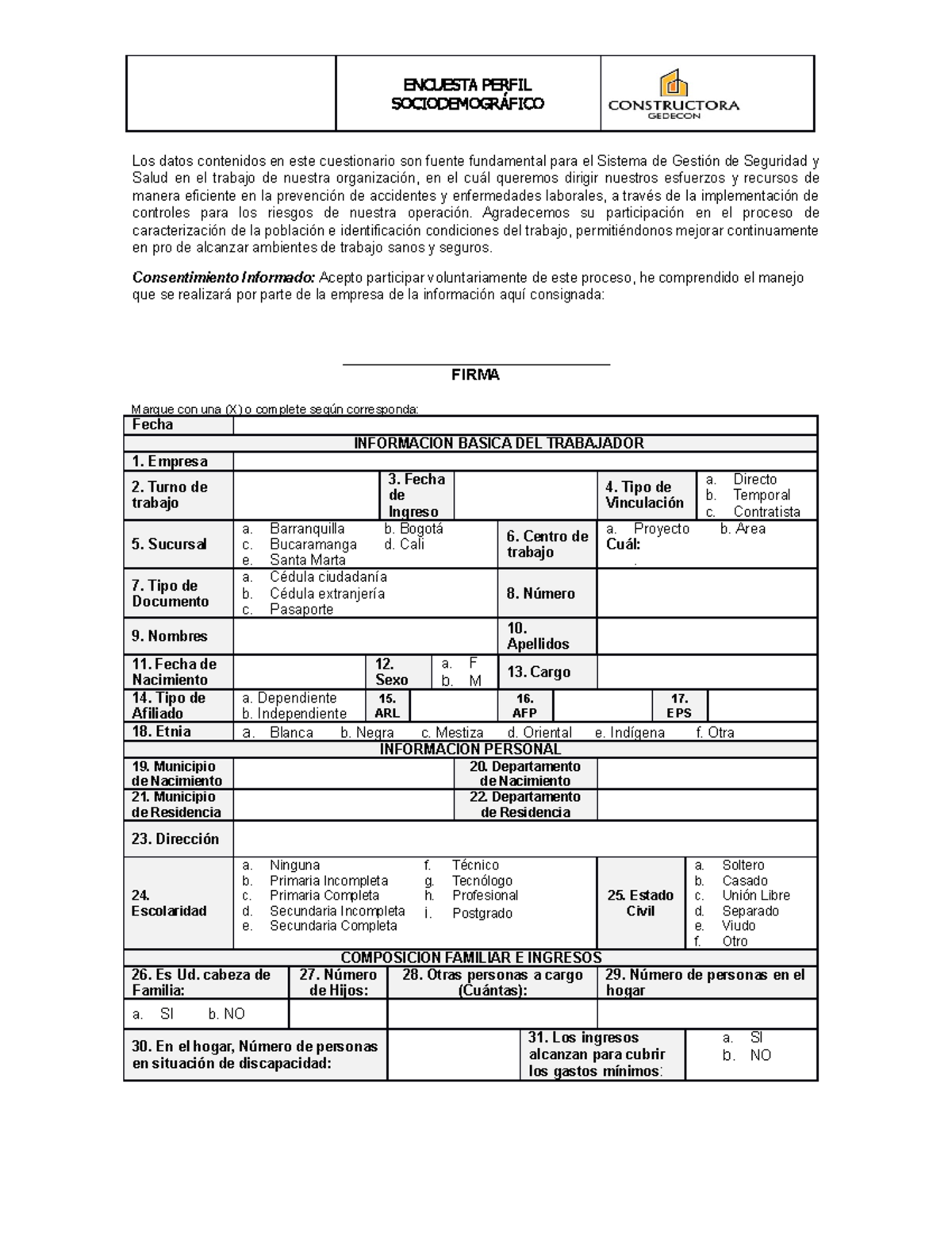 Encuesta Perfil Sociodemografico (1) - ENCUESTA PERFIL SOCIODEMOGRÁFICO ...