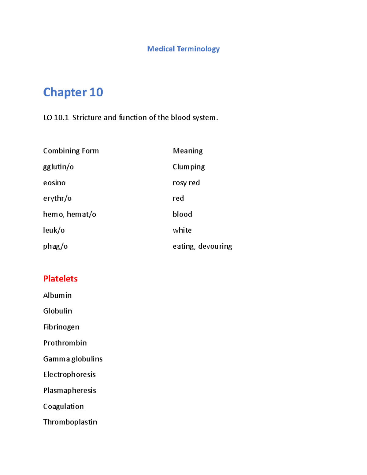 case study chapter 10 medical terminology