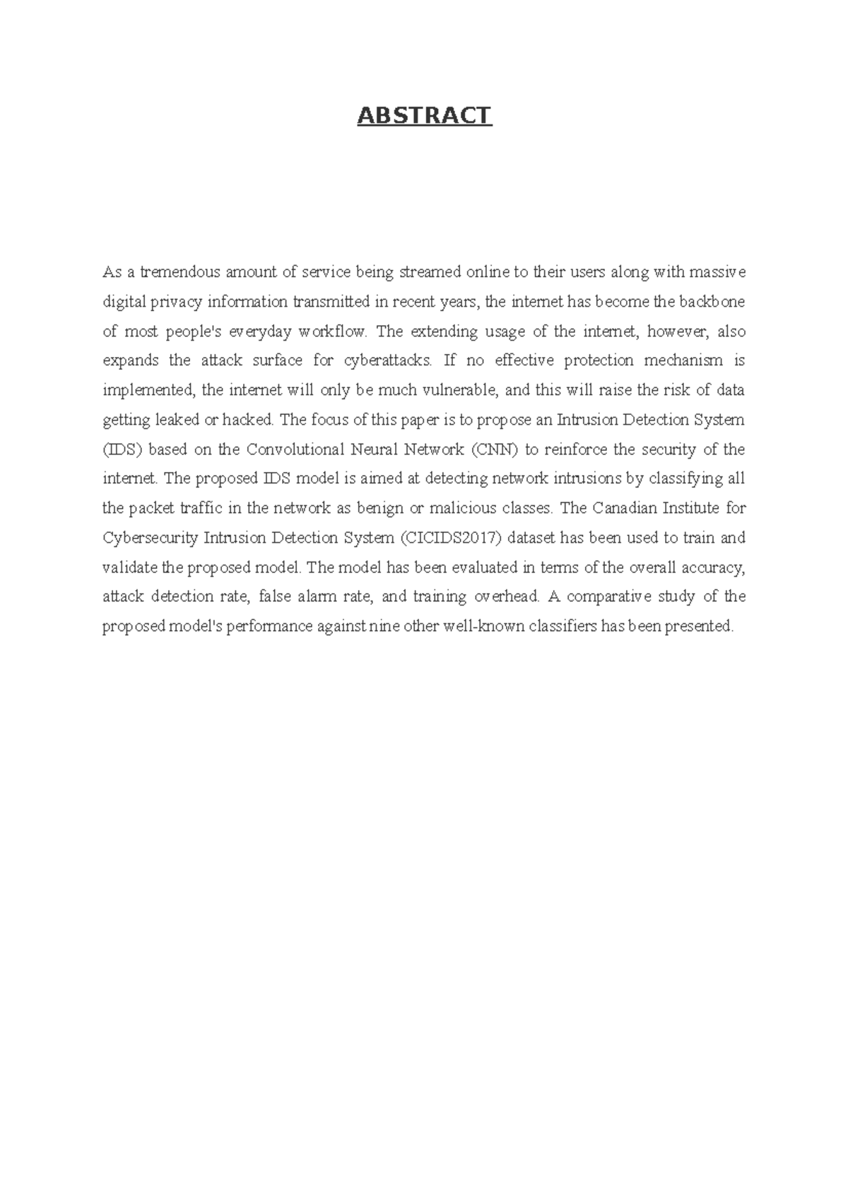 Mini project - ABSTRACT As a tremendous amount of service being ...