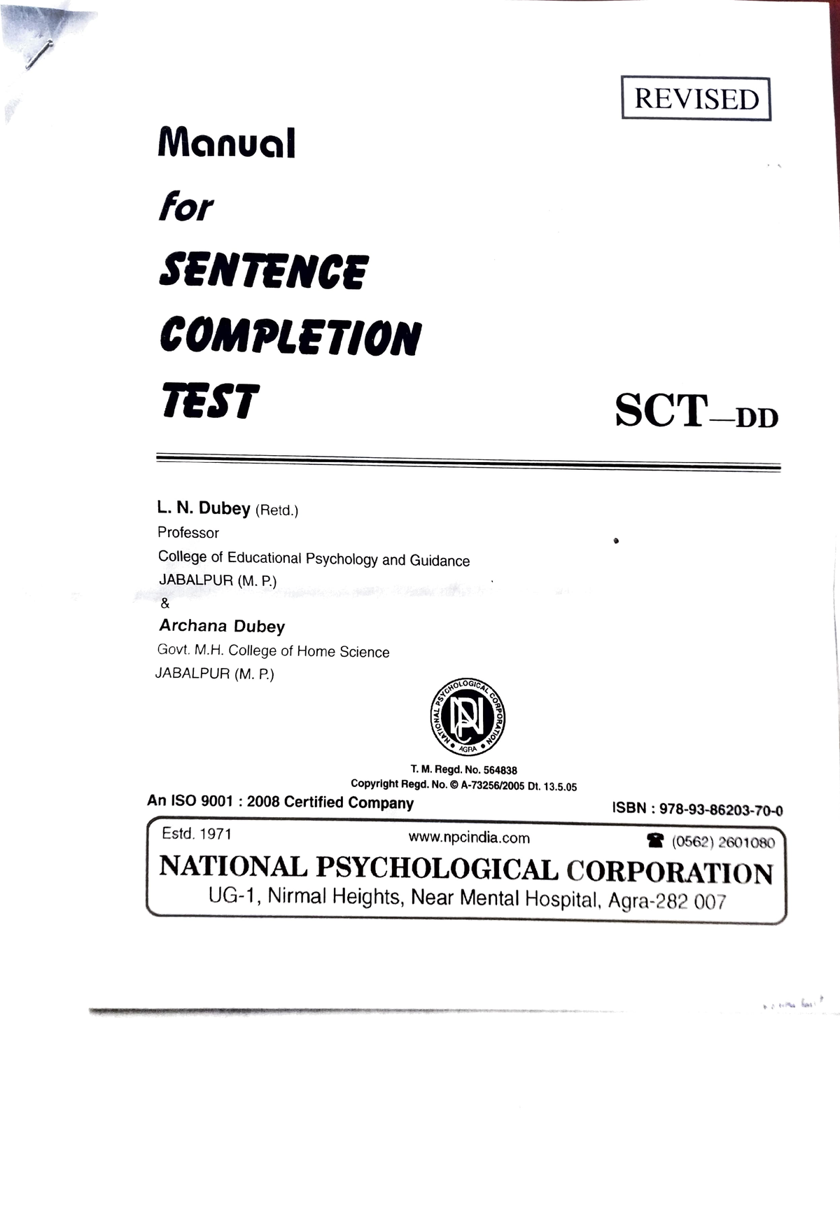 PDF) A Manual for Psychologists