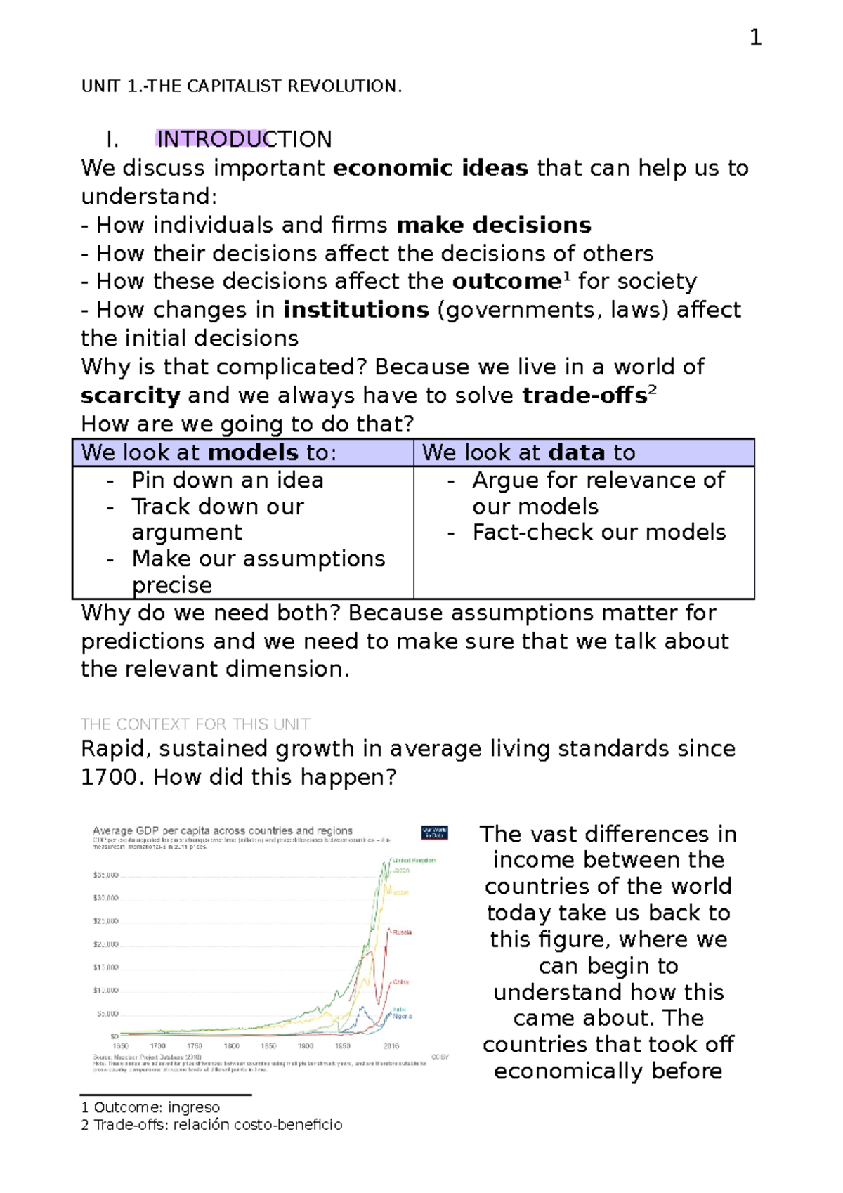 UNIT 1 - Notes from the book - UNIT 1.-THE CAPITALIST REVOLUTION. I ...