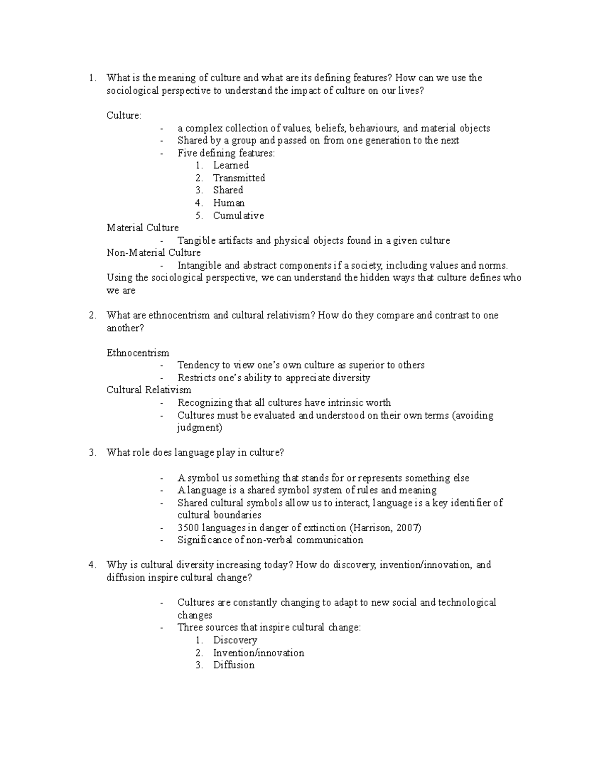 Soci Lec 3 - Sociology Lecture 3 - What Is The Meaning Of Culture And ...