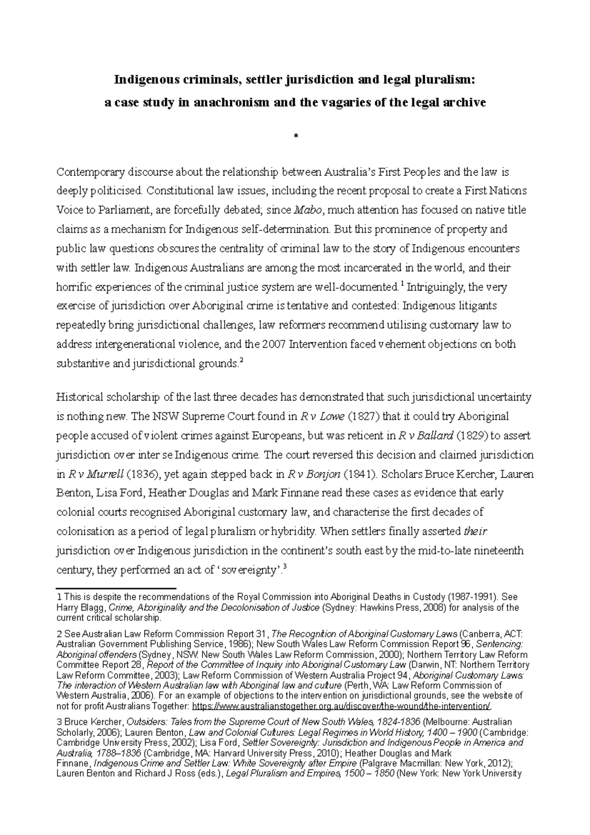 Submission - Indigenous Rights and Legal Pluralism - Indigenous ...