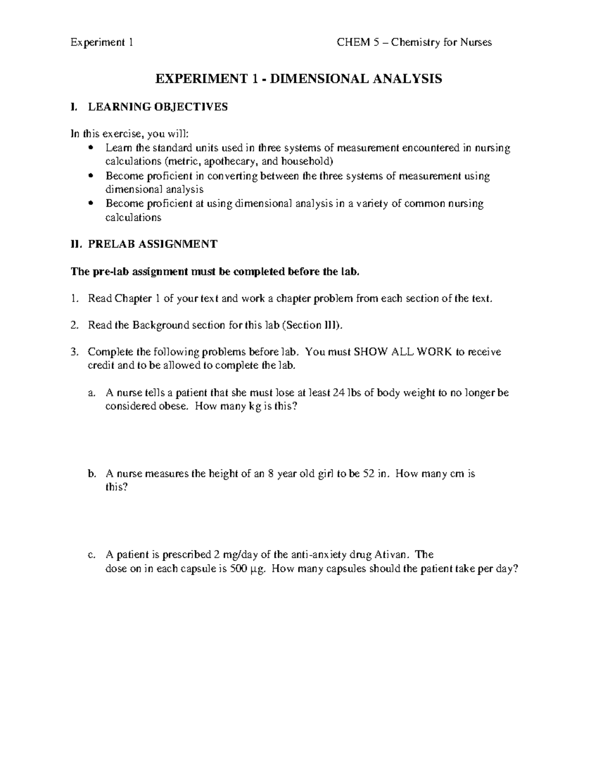 CHEM5+Experiment+1 - Chemical Attributes - EXPERIMENT 1 - DIMENSIONAL ...