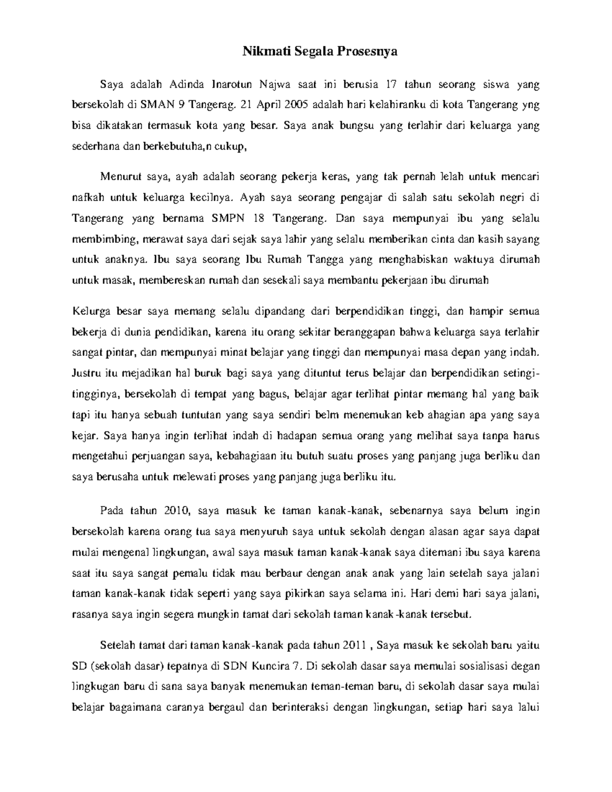 Novel 2 - Nikmati Segala Prosesnya Saya adalah Adinda Inarotun Najwa