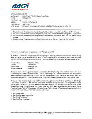 Soal Uas Praktikum Audit Aakpi Studocu