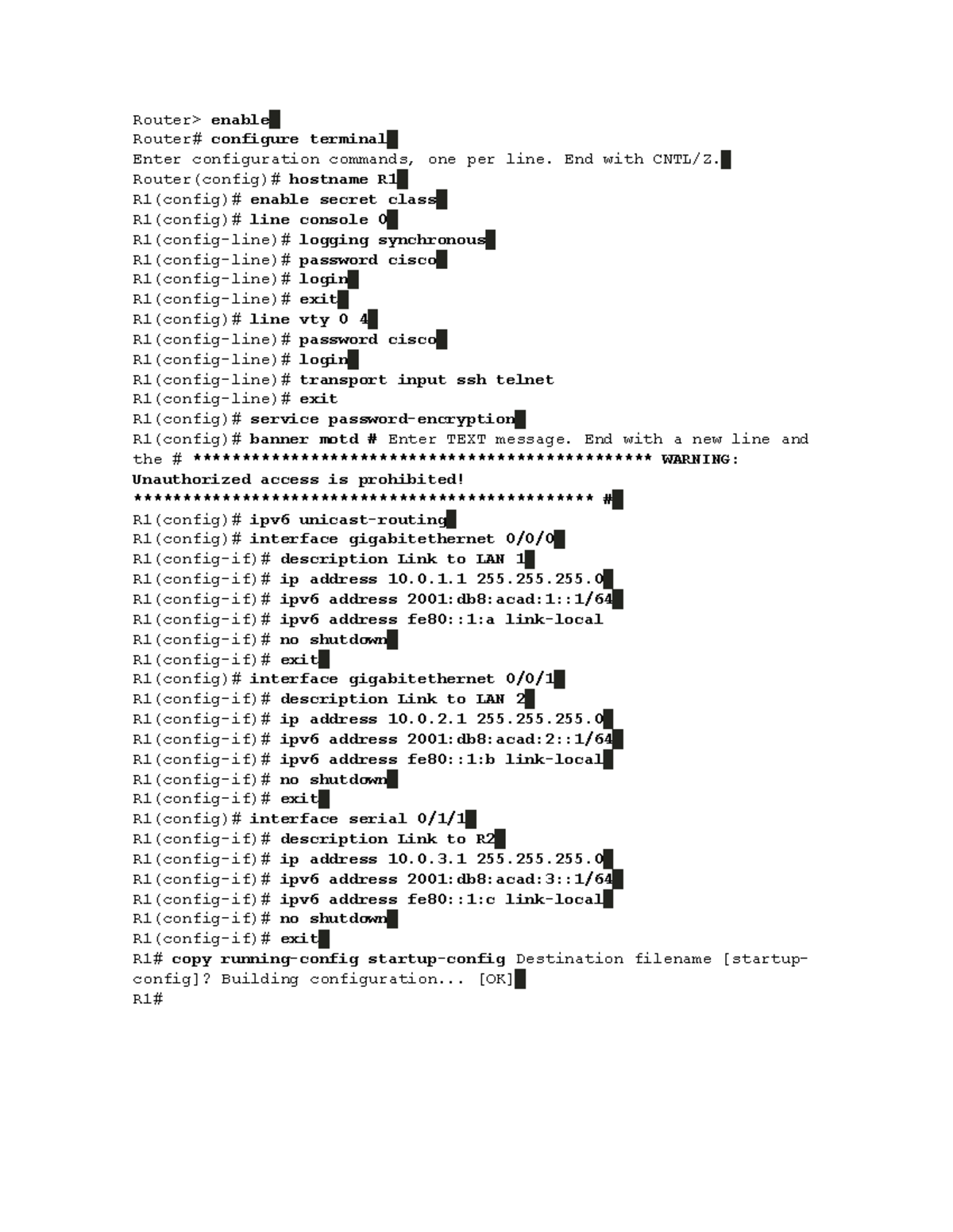 Configuracion DE Router Cisco Router> enable Router configure