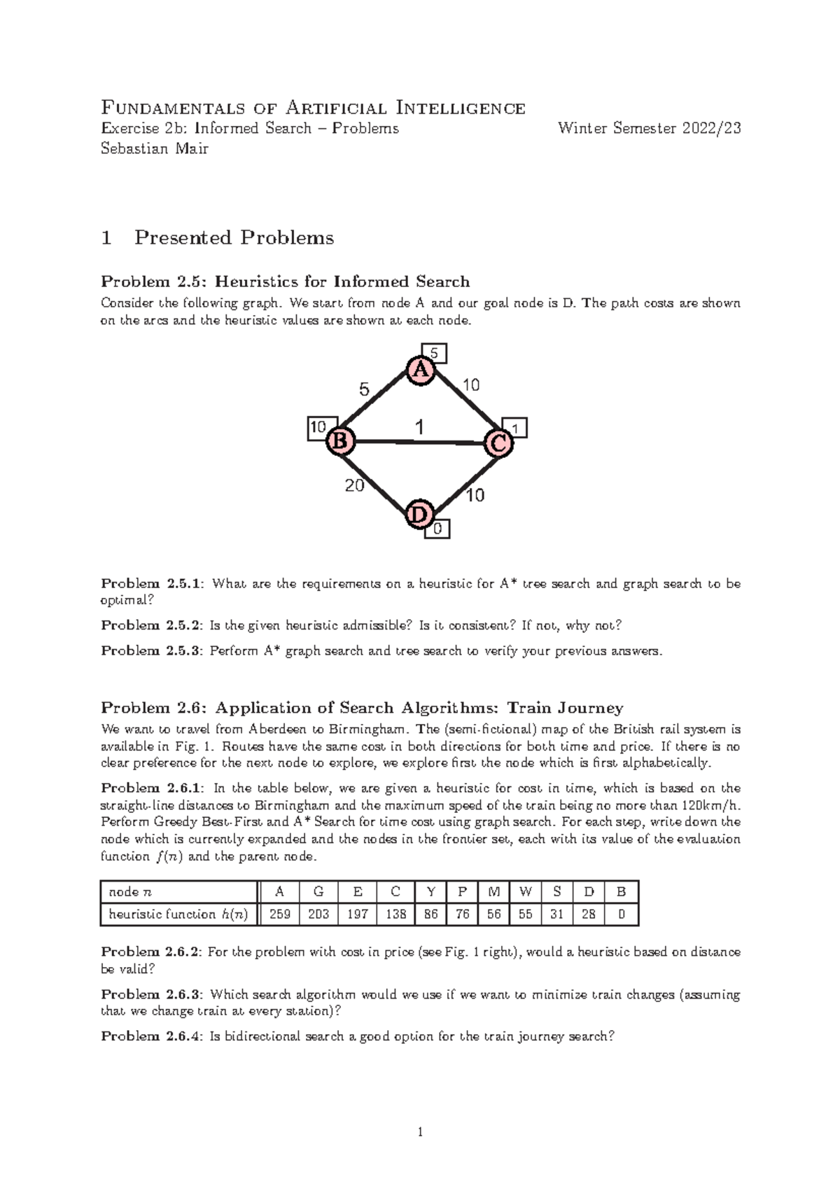 Exercise 2b - Fundamentals of Artificial Intelligence Exercise 2b ...