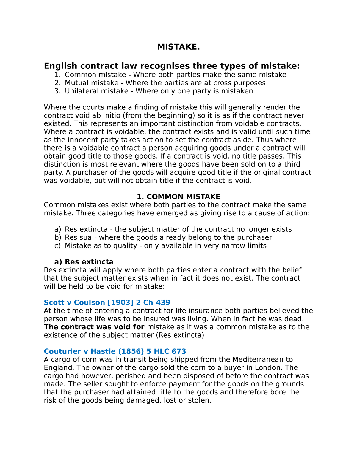 8-mistake-mistake-english-contract-law-recognises-three-types-of