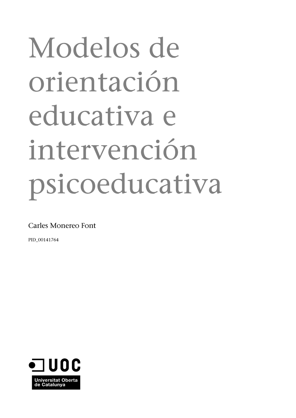 Modelos De Orientacion Educativa E Intervencion Psicoeducativa ...