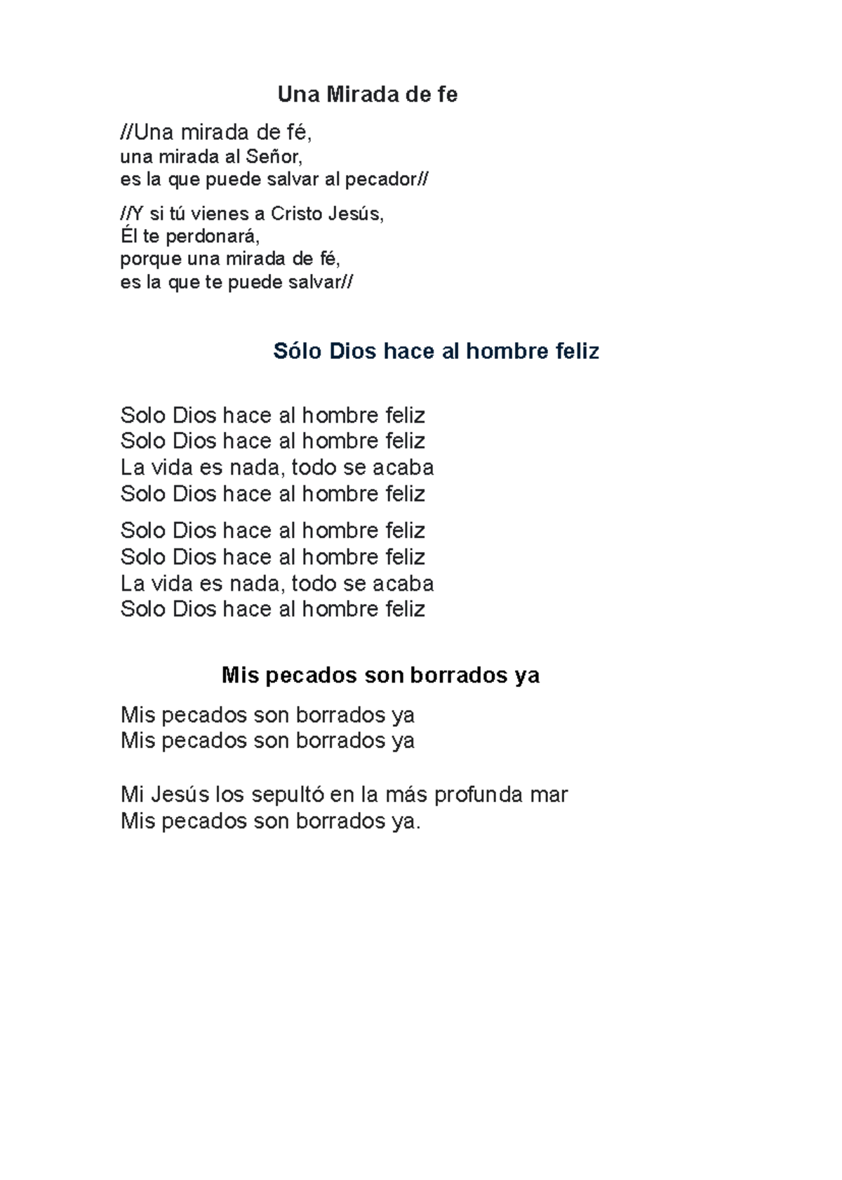 Una Mirada de fe - coritos - Una Mirada de fe //Una mirada de fé, una ...