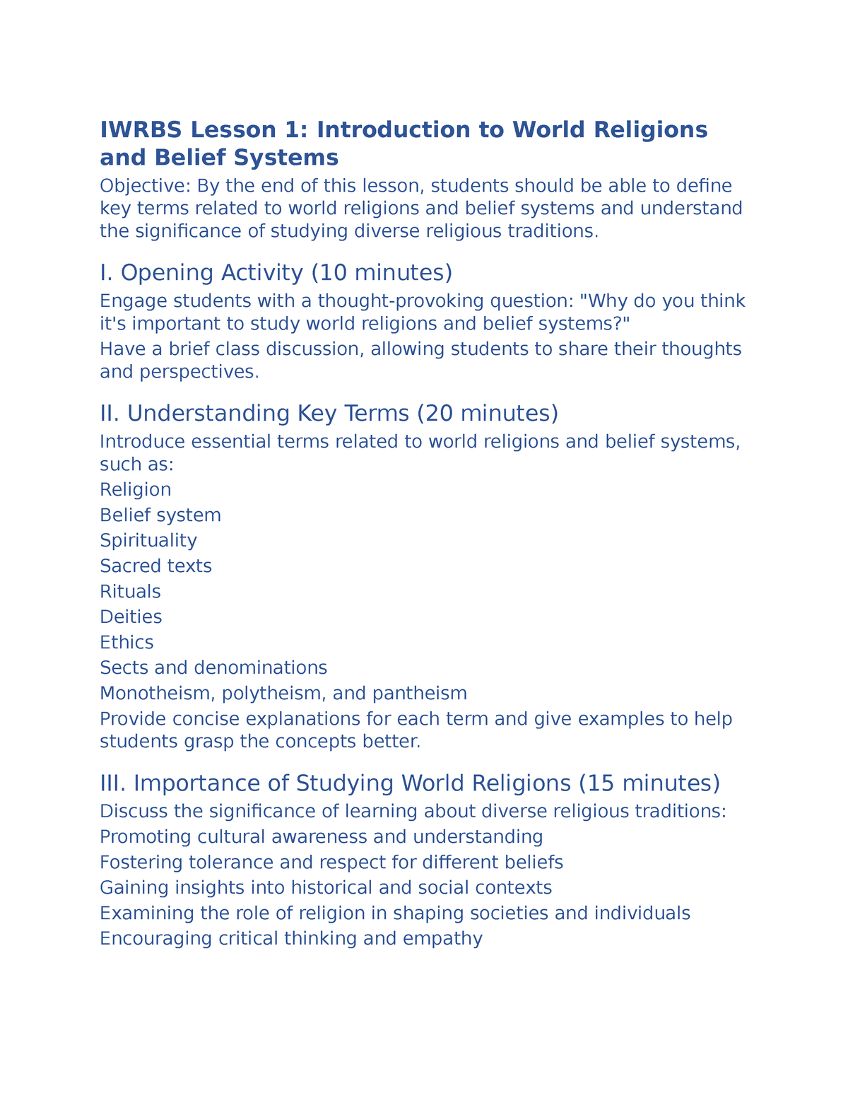 My Note Iwrbs Lesson 1 - Lecture Notes - IWRBS Lesson 1: Introduction ...