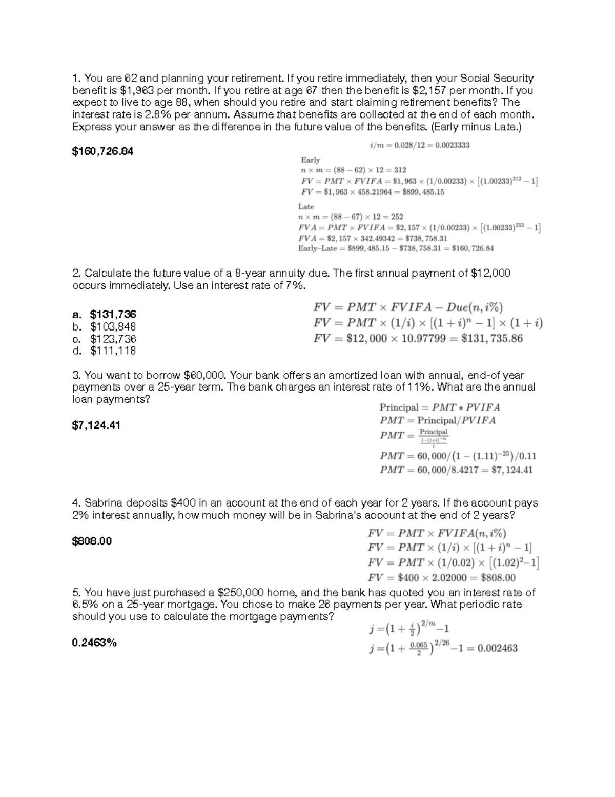 Chapter 4 Annuitites And Loans You Are 62 And Planning Your 