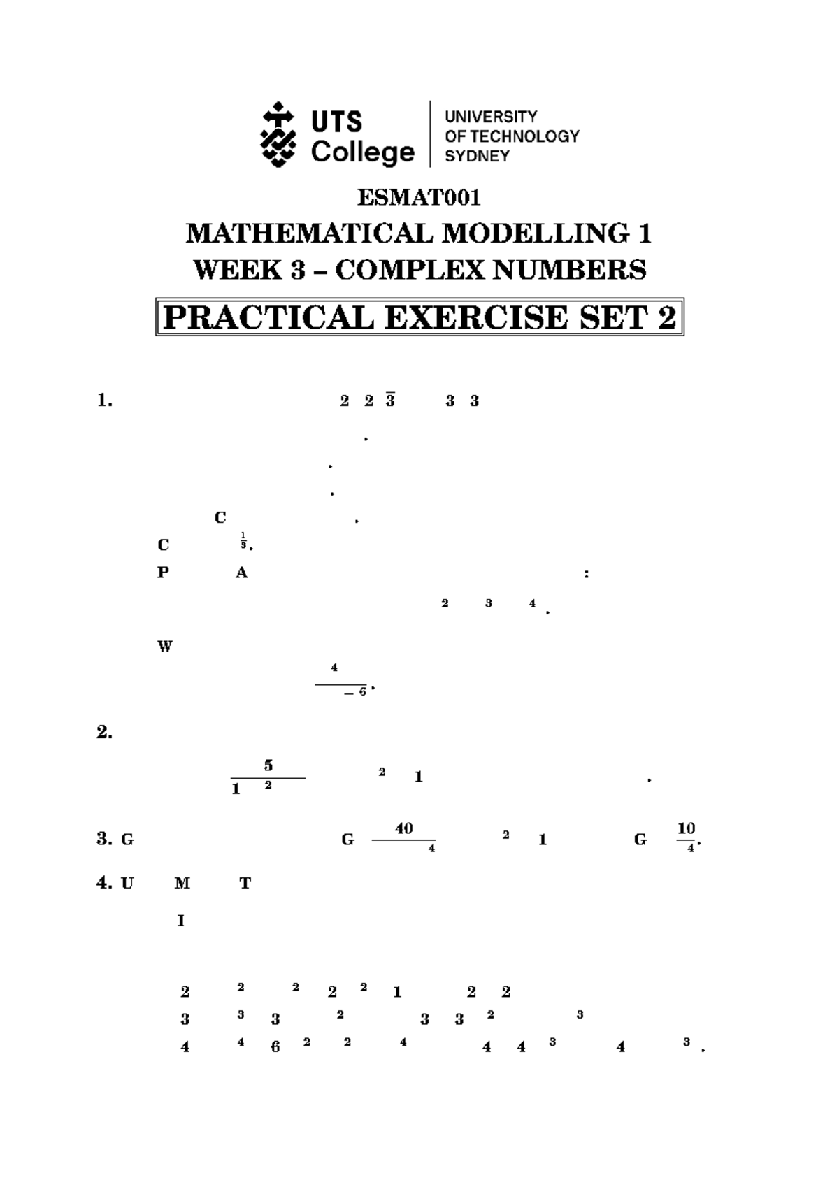 Week 3 - Practical Exercise Set 2 - ESMAT MATHEMATICAL MODELLING 1 WEEK ...