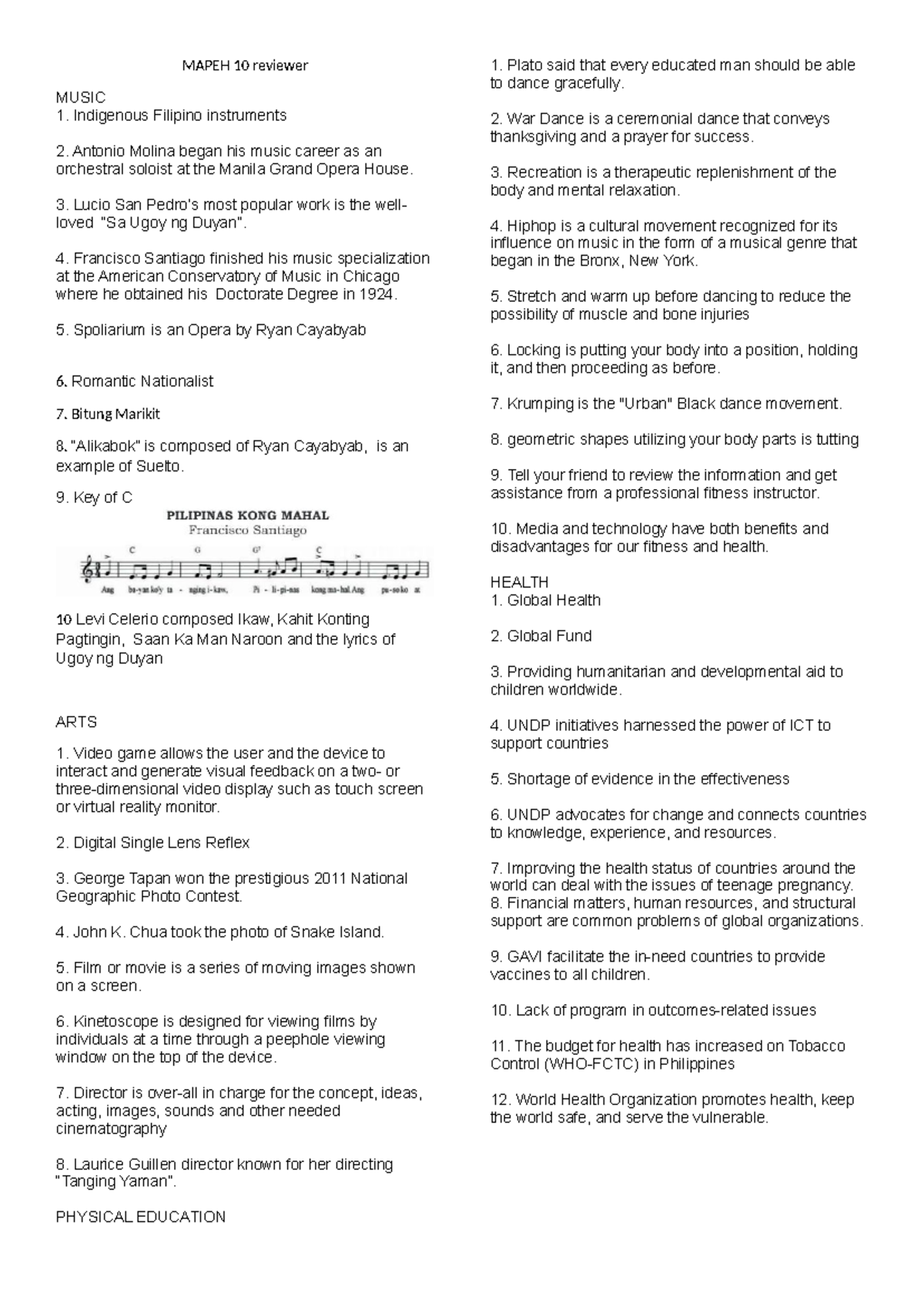 Mapeh 10 reviewer 3rd quarter - MAPEH 10 reviewer MUSIC Indigenous ...