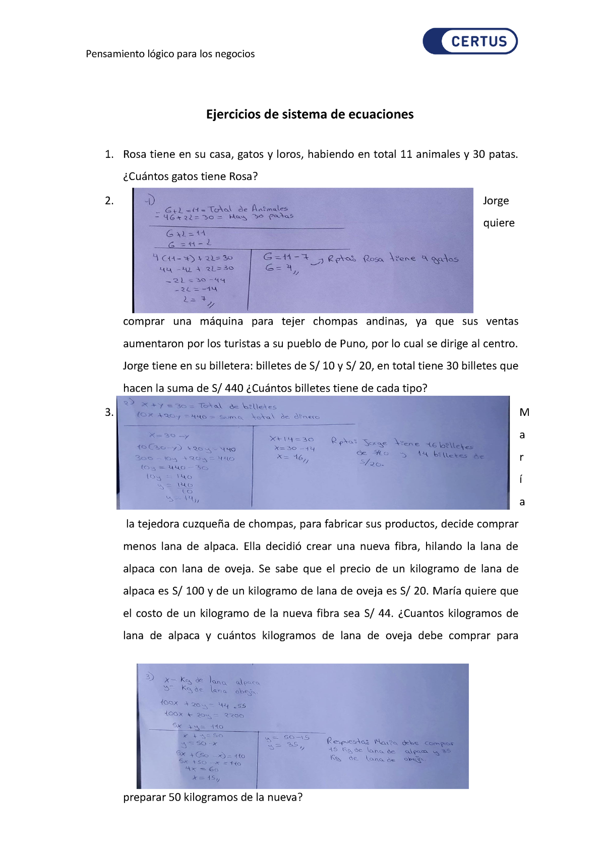 Tarea Pensamiento Logico - Pensamiento Lógico Para Los Negocios ...