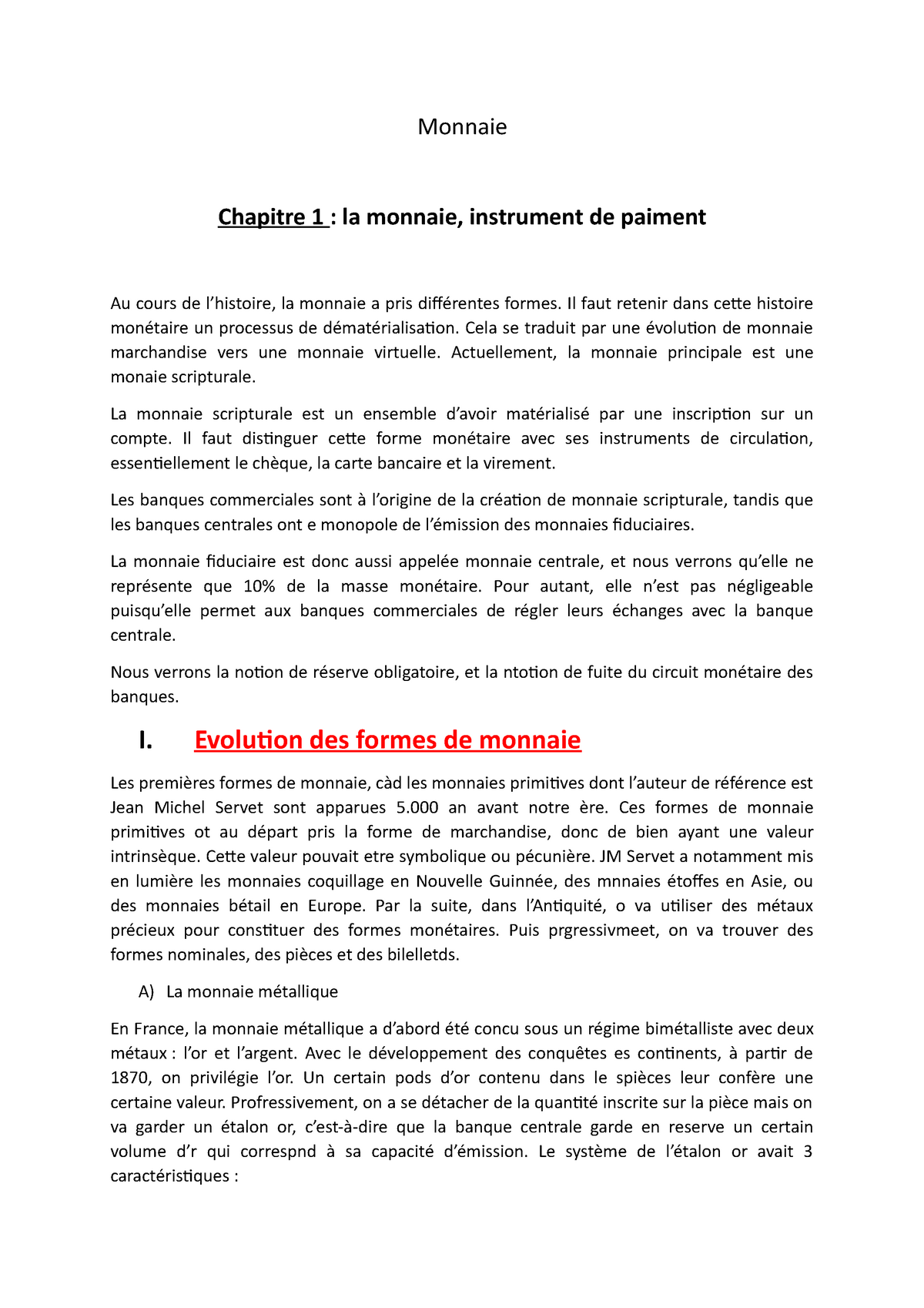 introduction dissertation sur la monnaie