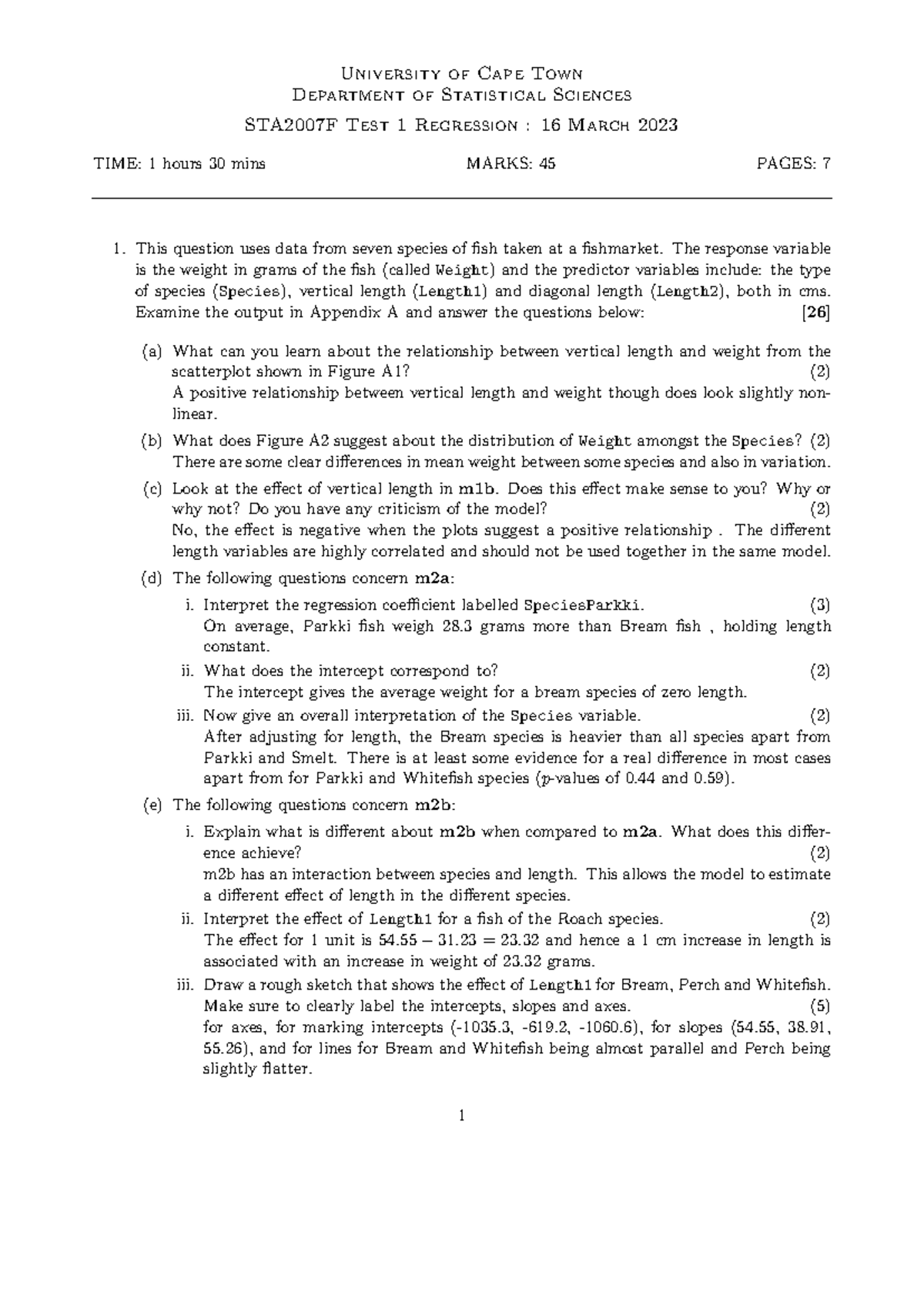 Test1 Soln V 2023 - These are past test question paper with memos ...