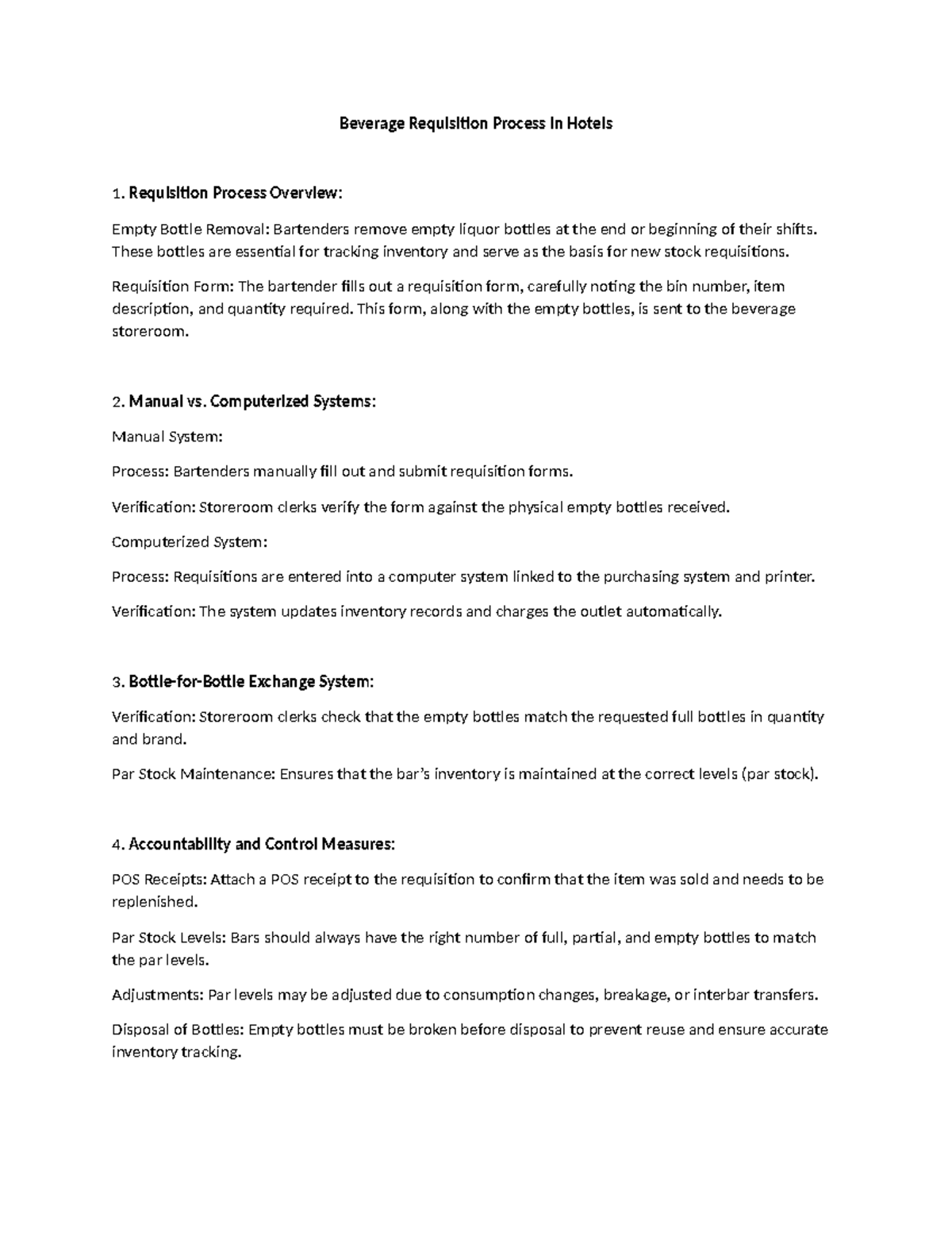 Proper Beverage Requisition Procedures - Beverage Requisition Process ...