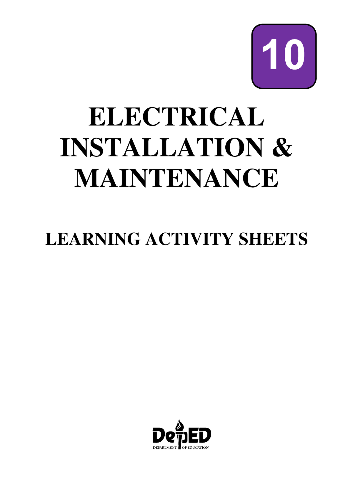 Grade 10 Tle Eim Compress Electrical Installation And Maintenance Learning Activity Sheets 10 4257