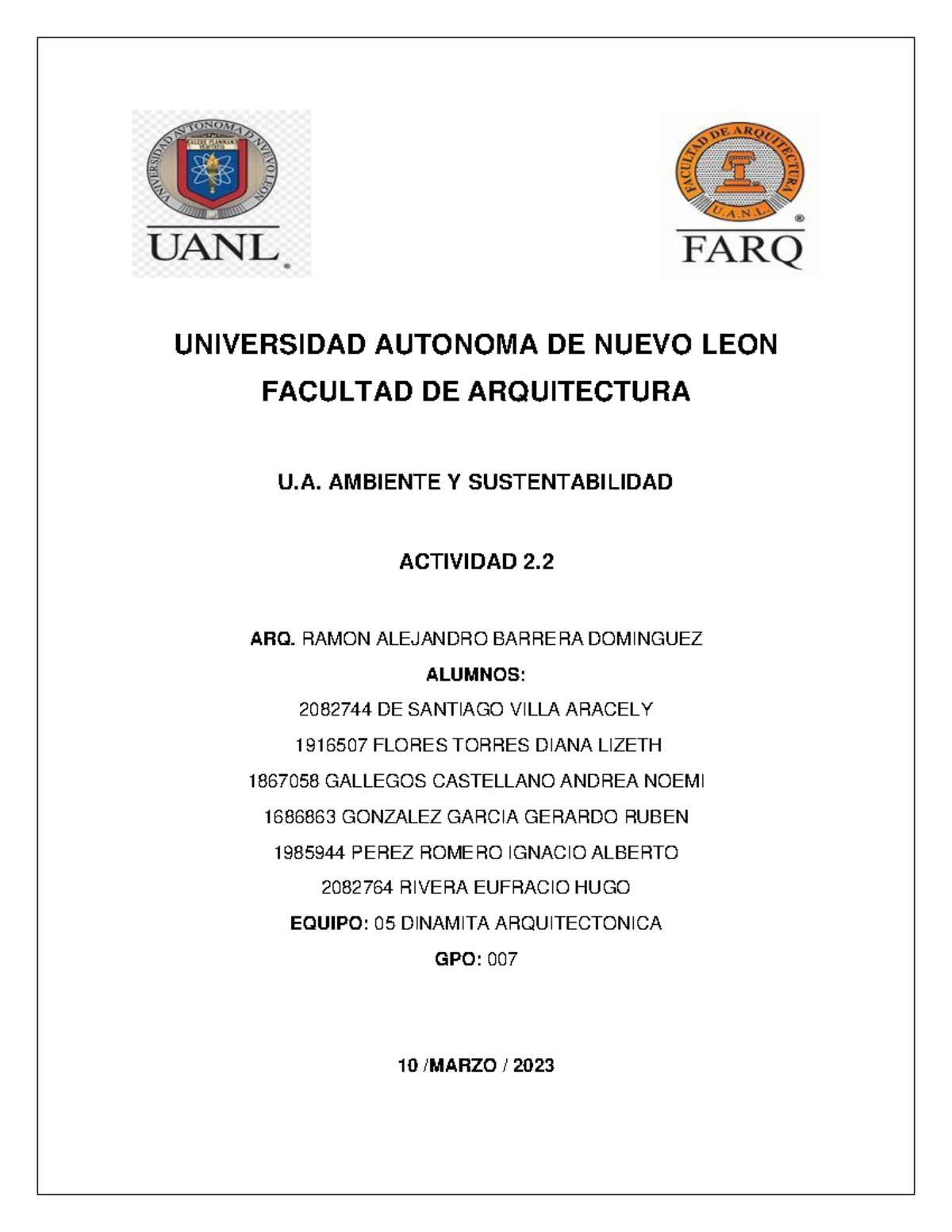 Evidencia 2 - UNIVERSIDAD AUTONOMA DE NUEVO LEON FACULTAD DE ...