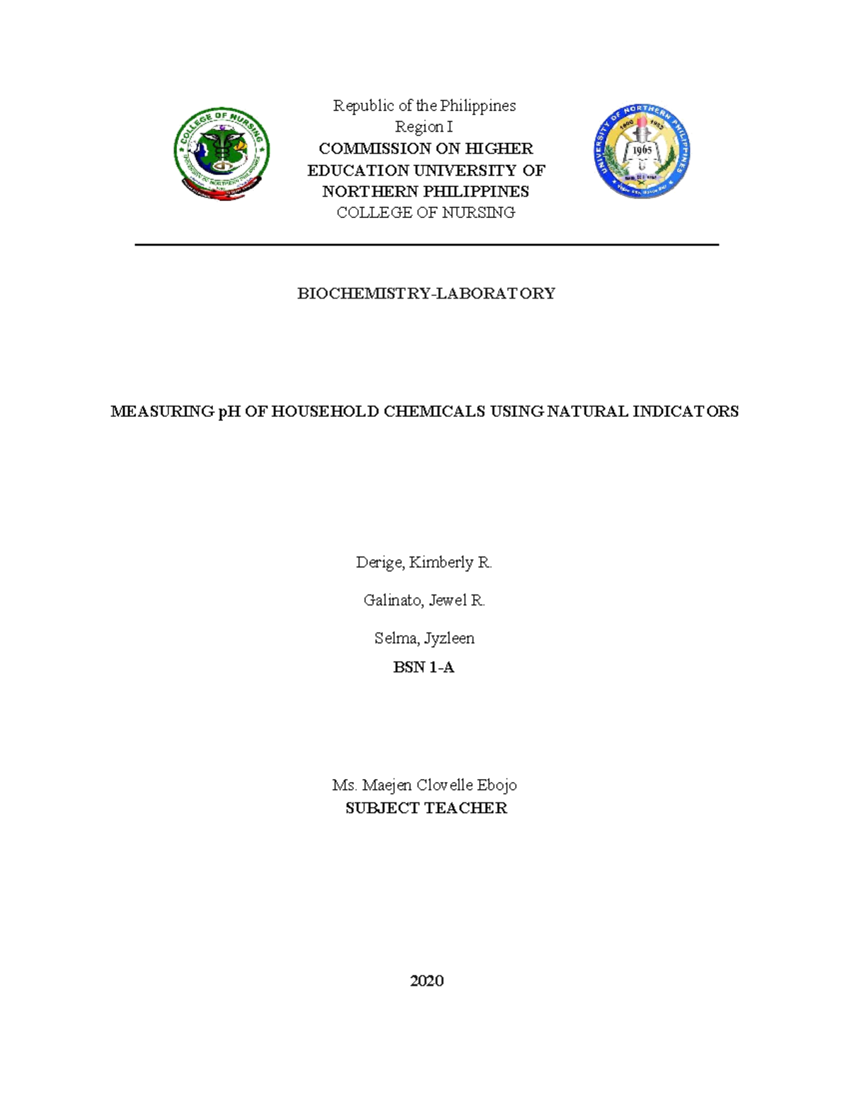 Biochem LAB Final Output converted - Republic of the Philippines Region ...