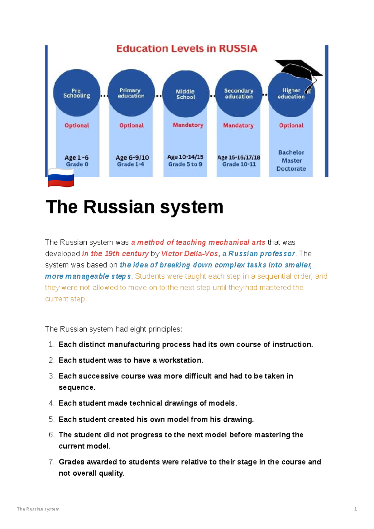The Russian system - This is my personal Notes - The Russian system 1 ...