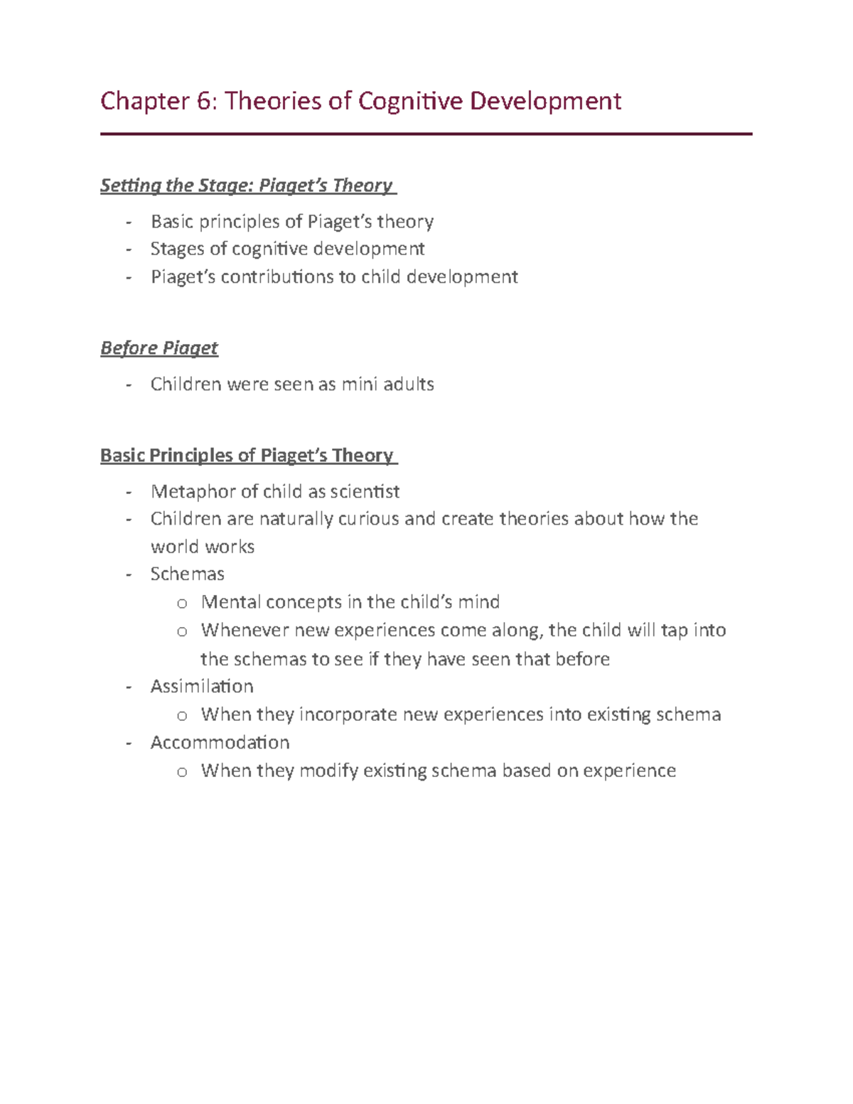 Chapter 6 - PSYCH 2AA3 with Cheryl Chow - Chapter 6: Theories of ...