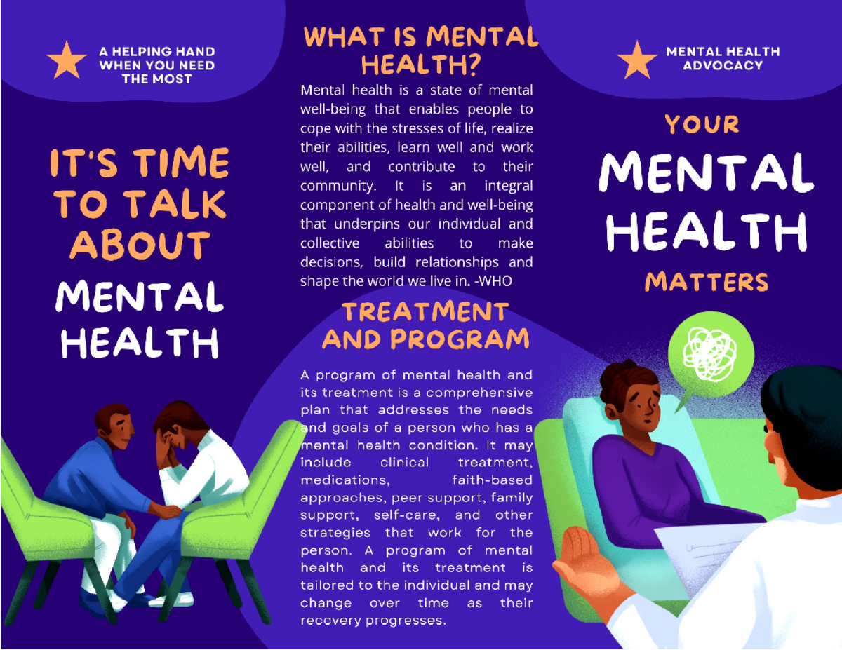 Mental Health Brochure - WHAT IS MENTAL A HELPING HAND MENTAL HEALTH ...