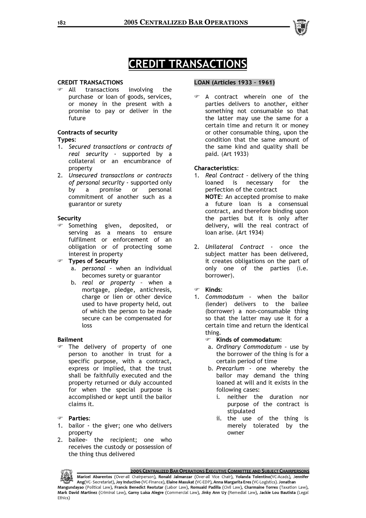 credit-transactions-memo-aid-182-2005-centralized-bar-operations-2005