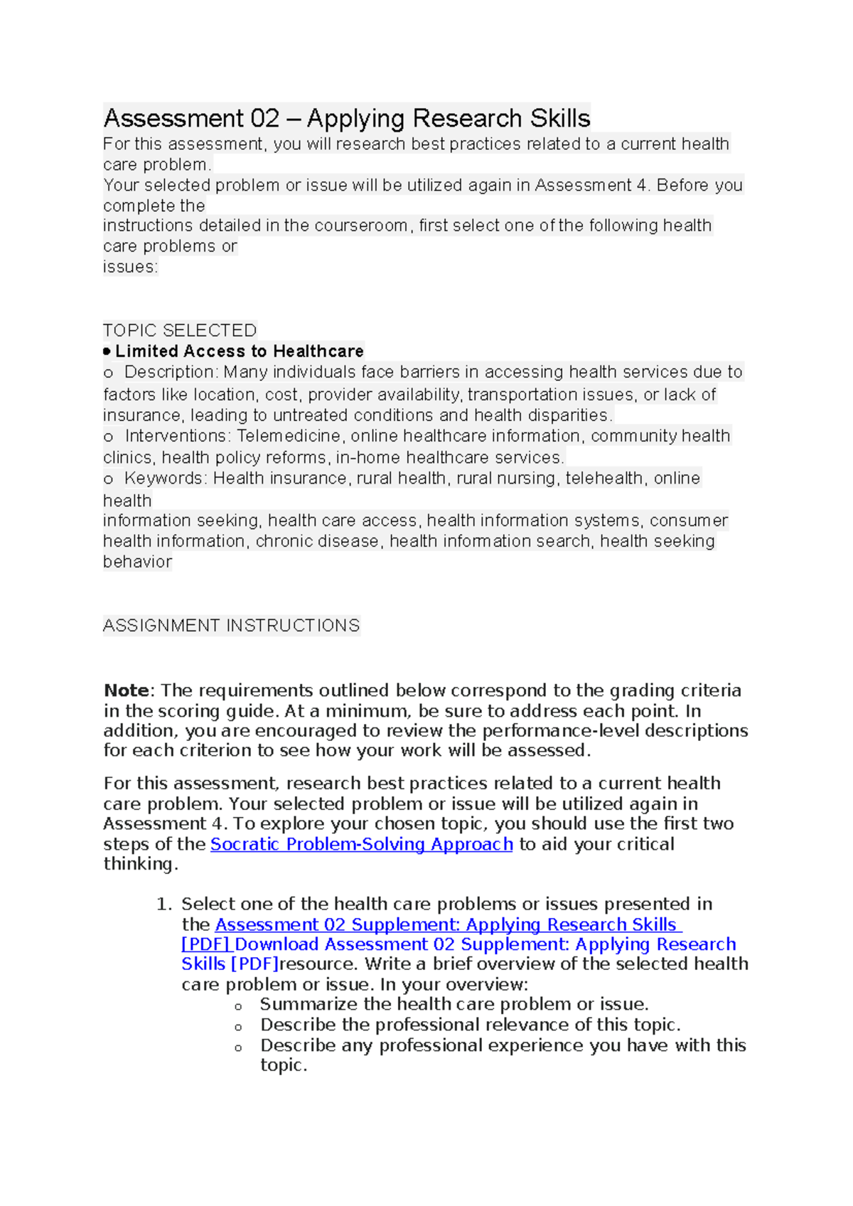 Assessment 02 - HGFDSDFGH - Assessment 02 – Applying Research Skills ...