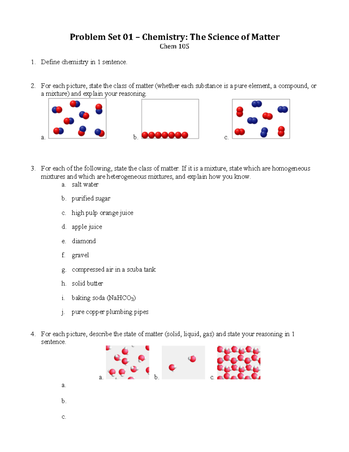 Chemistry Recitation 1 Studocu